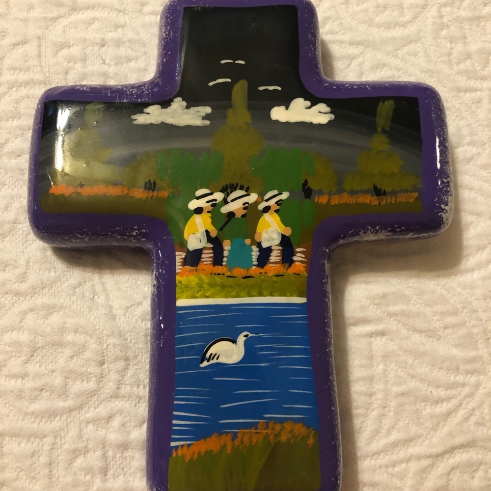 Ceramic wall hanging cross. Made of ceramic clay - Picture 2 of 7